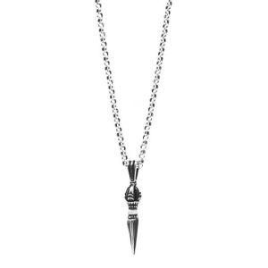 Classical Jewelry Curb Chain Arrowhead Dagger Stainless Steel Men Pendant Necklace