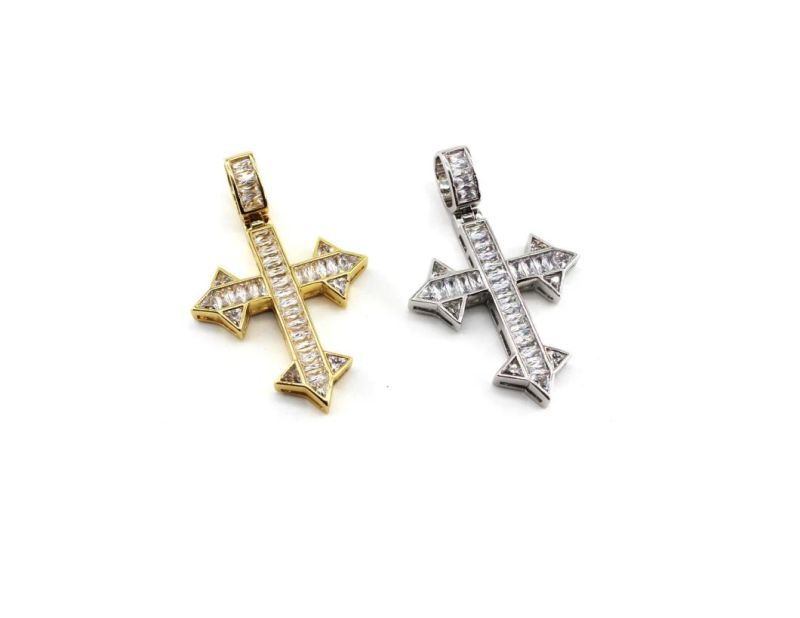 2021 Hip Hop Cross Cuban Chain Pendant Diamond Jewelry