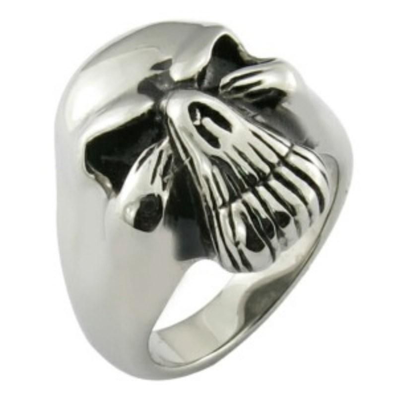 Silver Cool Men Helmet Skull Ring