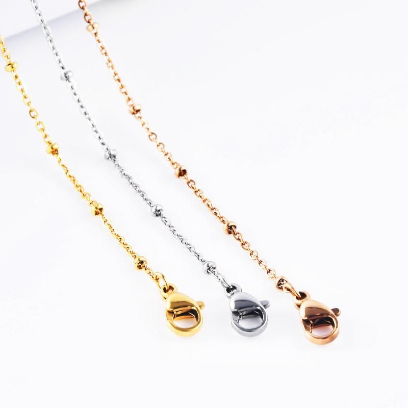 Custom Fashion Accessories Stainless Steel   Cut Rolo Round Link Bead Necklace Bracelet Anklet Jewelry for Design