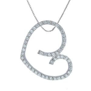 Sterling Silver Mother Child Silhouette Love Heart Pendant
