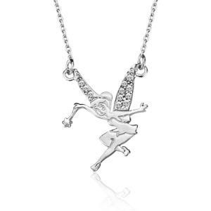 Solid Sterling Silver Paved CZ Fairy Pendant