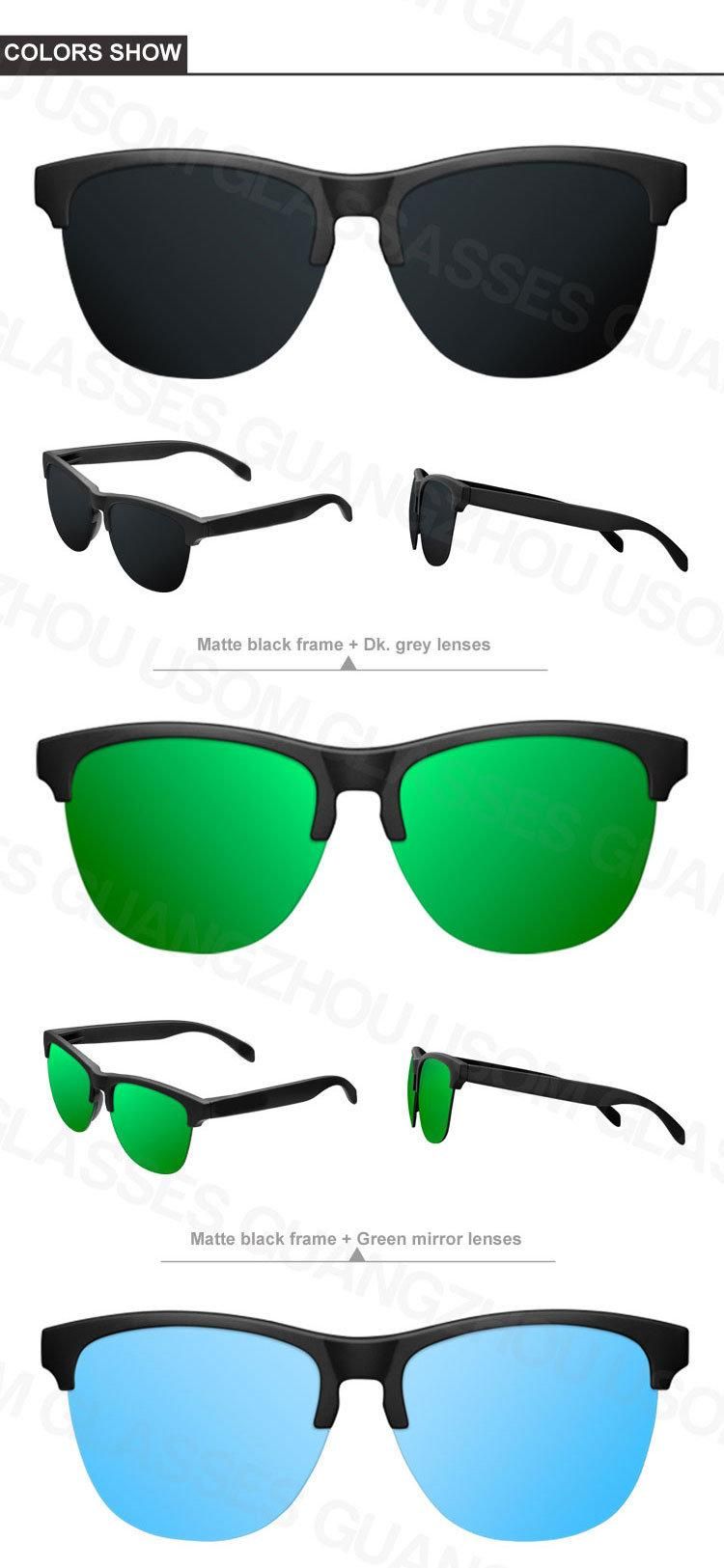 Usom Custom Logo Women Men Sun Glasses Half-Frame PC Polarized UV400 Sunglasses with OEM