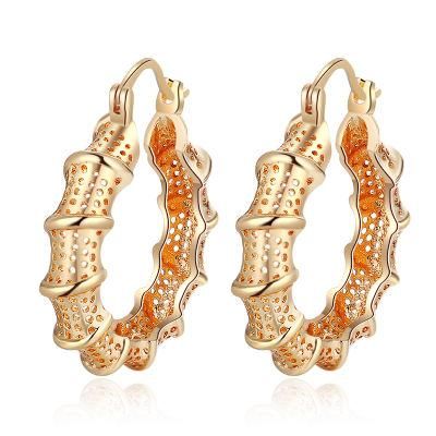 Hot Selling 18K Gold Plated Stainless Steel Big Large Copper Alloy Hoop Earrings