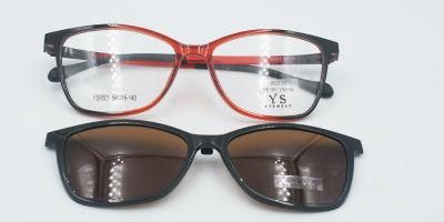 Polarized Square Myopia Glasses Frame Magnetic Sunglasses Clip on
