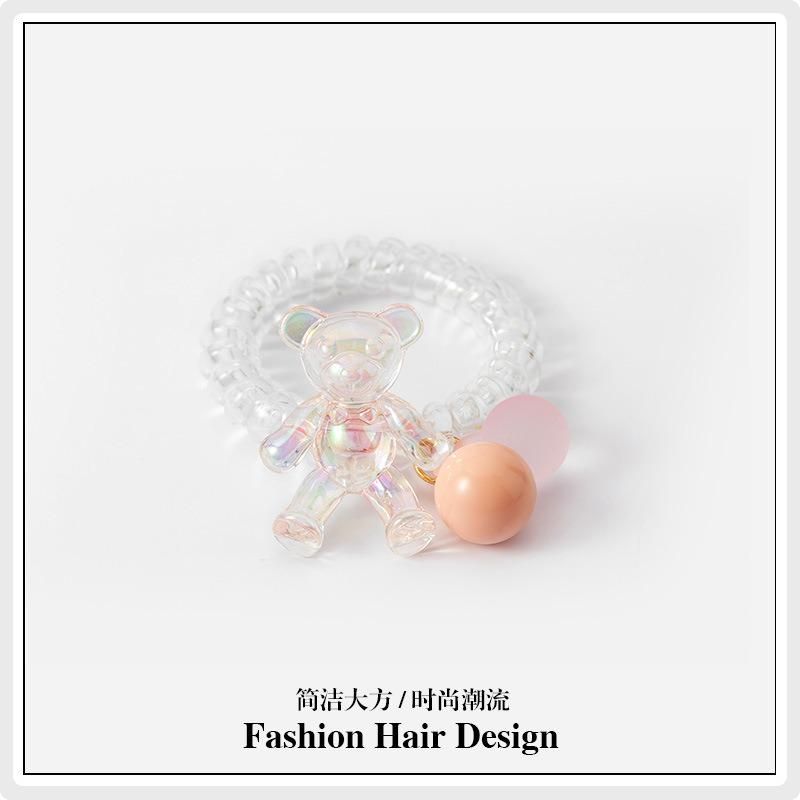 Fashion Jewelry Colorful Bear Phone Line Hair Ring