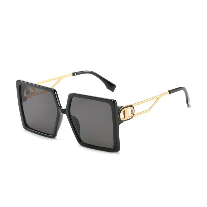 2020 No MOQ Women Square Metal Deco Fashion Sunglasses