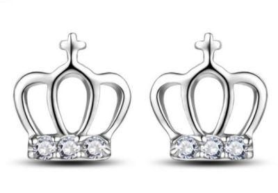Princess Crown Earrings in 925 Sterling Silver