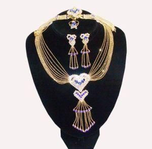 Fashion Brass Copper Jewelry Set with Fully Rhinestones (XPK-JS-038)