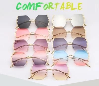 New Metal Frameless Sunglasses UV400 Sunglasses with Rivet