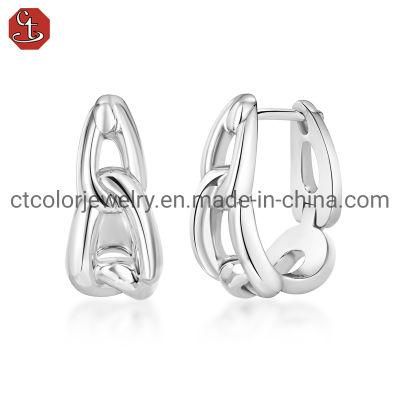 Hot Sale Jewelry 925 Sterling Silver and Brass Earring for Women