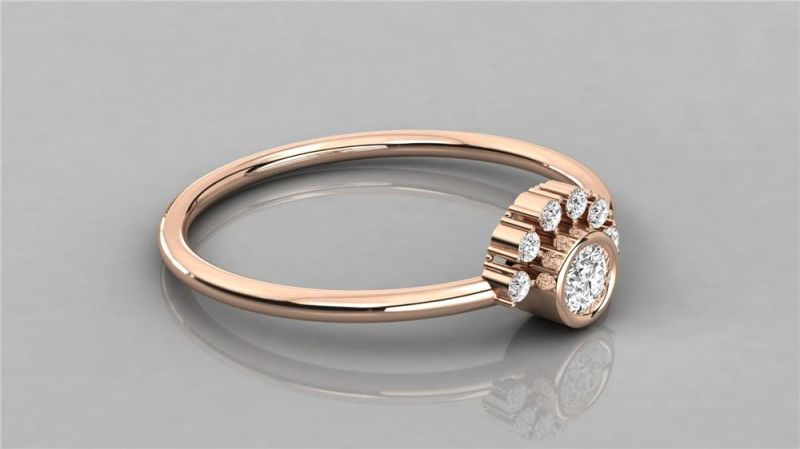 925 Sterling Silver with White CZ Engament Ring