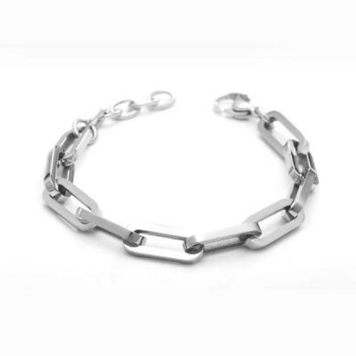 China Manufacturer Customized Wholesale Silver Plated Simple Designed Fashion Stainless Steel Bracelet
