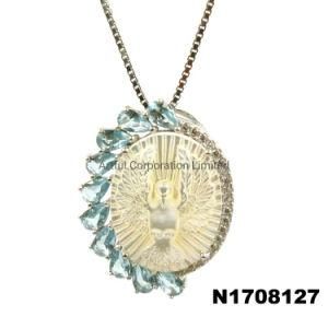 Fashion Necklace Silver Necklace with Rhodium Plating Shell Necklace