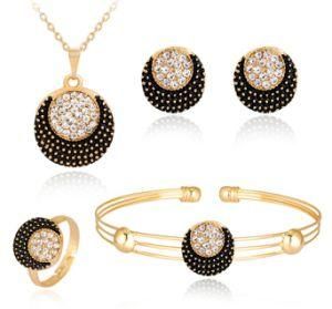 Foreign Trade Hot Sales of European and American Fashion Personality Alloy Drip Oil-Encrusted Diamond Necklace Earrings Ring Bracelet