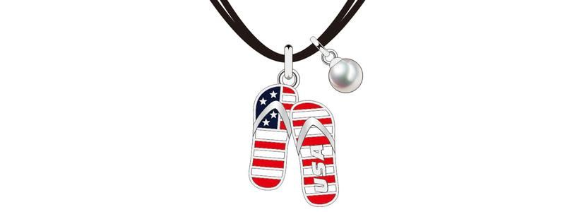 Vertical Type Flag Series Flip-Flop Jewelry Set