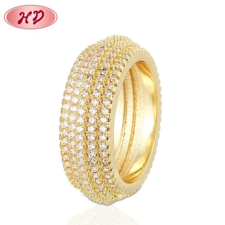 2020 Luxury 18K Gold Plated Personalized Custom Engagement Wedding Rings Women