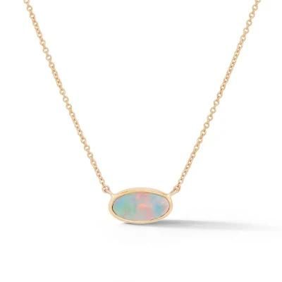 Oval Cut Opal Wholesale High Quality 925 Sterling Silver Jewelry Rose Gold Plated Opal Pendant Necklace for Women