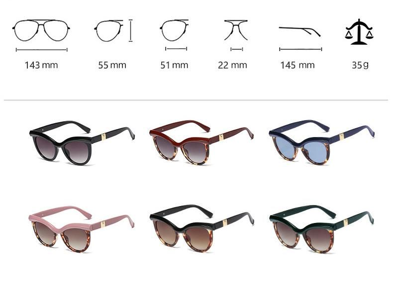 European and American Trend Ladies Frame Fashion Cat Eye Sunglasses