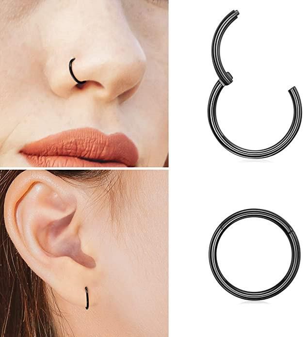 316L Surgical Stainless Steel Body Piercing Jewelry Hinged Segment Ring Earring/Nose Ring/Lip Ring-20g/18g/16g-32 Different Sizes/Different PVD Coated