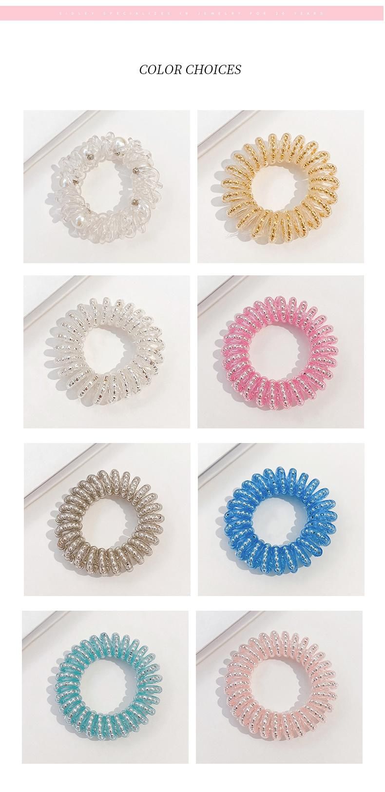 Wholesale High Quality Hair Accessories Telephone Wire Hair Band Traceless Elastic Hair Ties