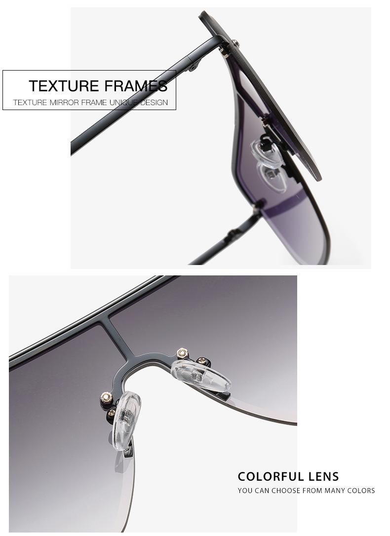 One PCS Brand Square Shape Metal Sunglasses