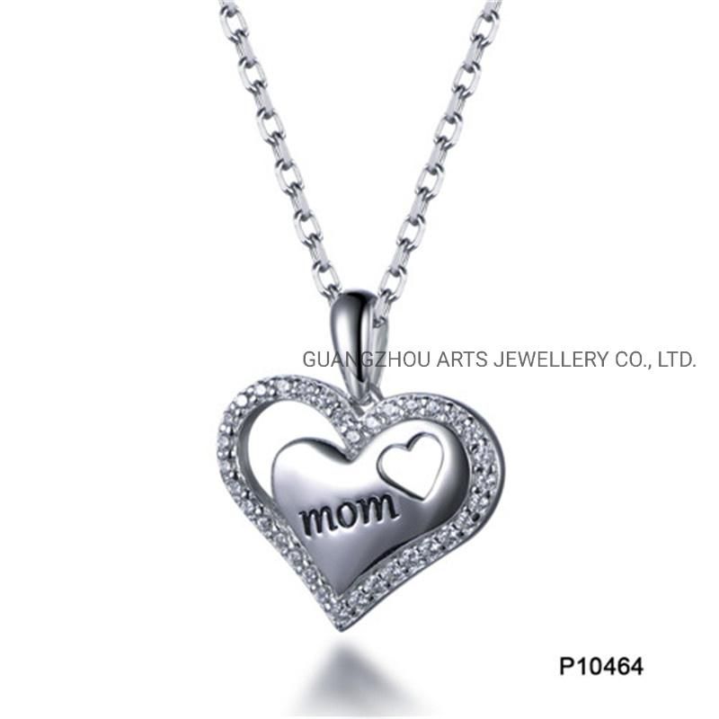 Precious Gift for Mother′s Day Infinity Heart Shaped Silver Pendant