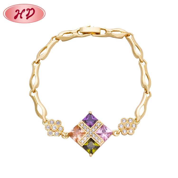 Fashion 14K 18K Gold Plated Lether Charm Bracelet with Chain for Man Women Bangle Bracelet Jewelry