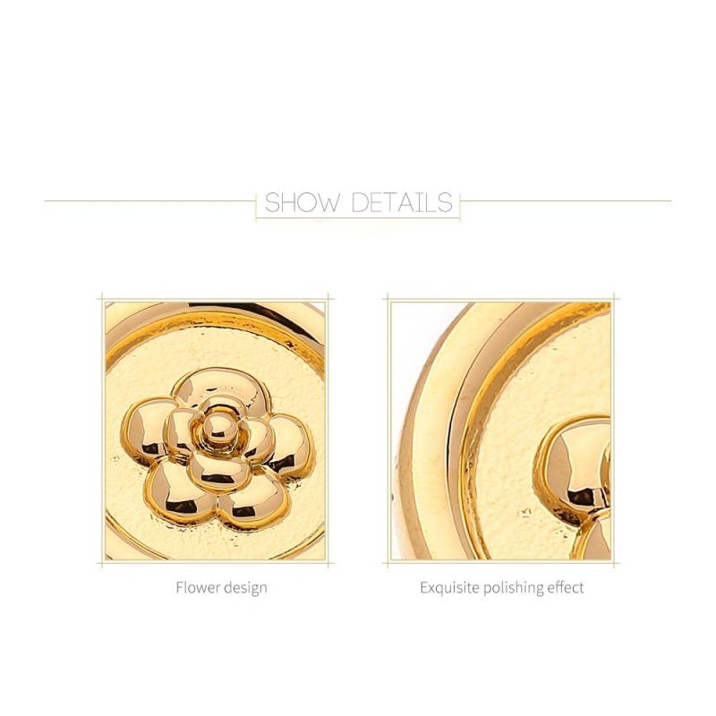 Front Flower Design Negative Head Shape Copper Earring