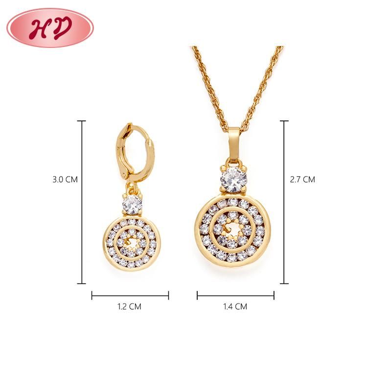 Beautiful Zircon Bridal Necklace 18K Gold Jewelry Sets for Wedding