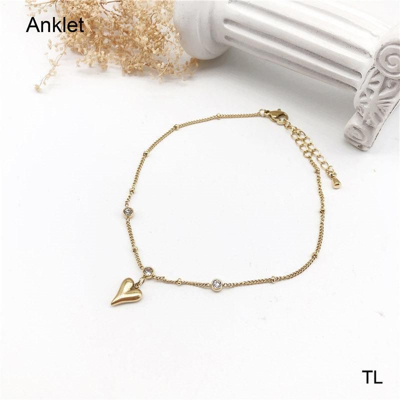 Manufacturer′s Customized Jewelry Stainless Steel Fashion Anklet Zircon Anklet Women′s Wholesale