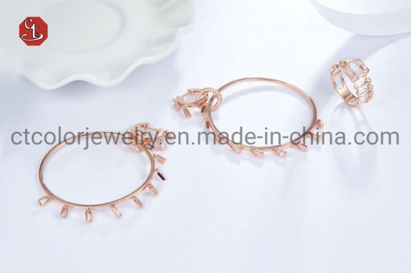 AAA+ TP Shape CZ 925 Sterling Silver Earring Jewelry
