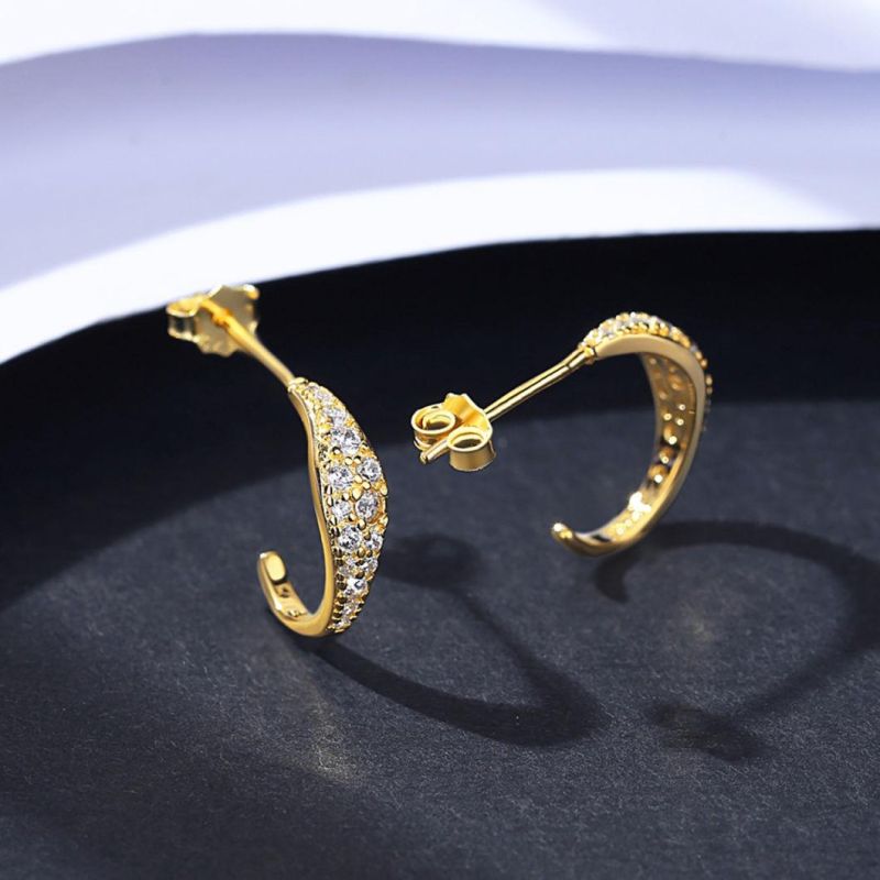 Simple Ol Lady Design Jewelry Waterdrop Cubic Zircon Silver Earrings