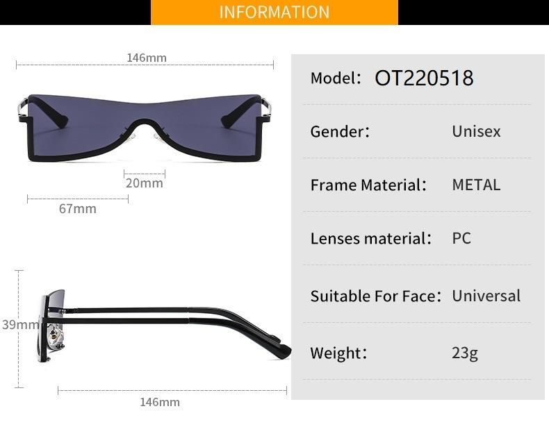 2022 New Style Cat Eye Personality Ladies Metal Sunglasses