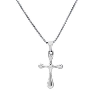 Classic Cross Pendant Necklace Stainless Steel Fashion Jewelry Collection for Religious Souvenir Gift Design
