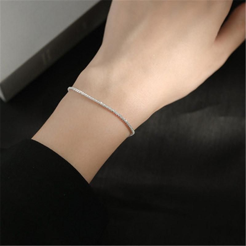 Fashion Fine Jewelry Silver Colour Sparkling Clavicle Chain Choker Necklace