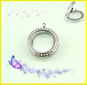 Glass Locket Pendant with Diamond