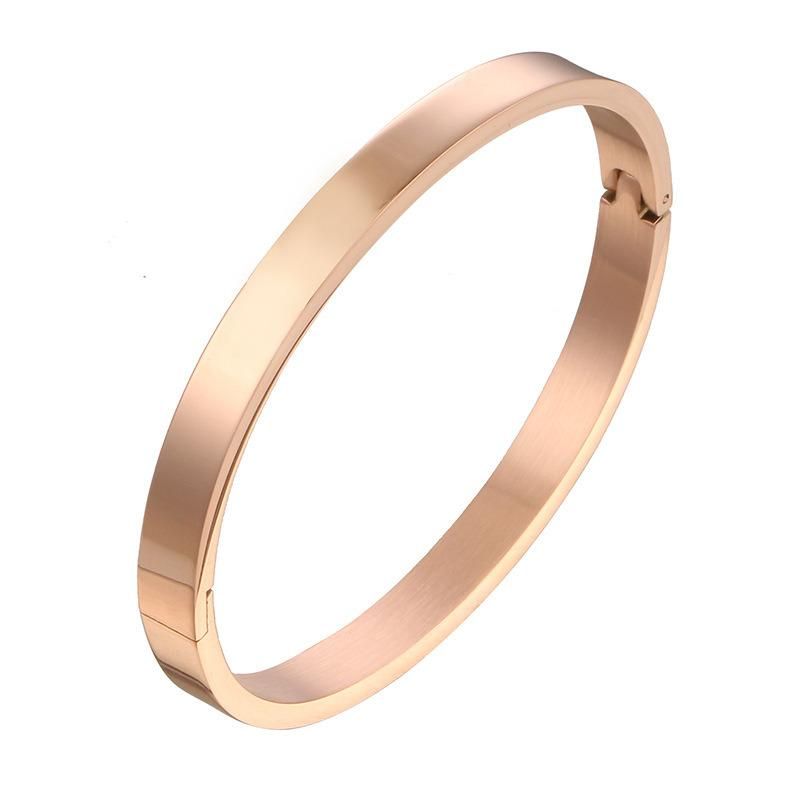 Women Jewelry Flat Bangle Custom Adjustable 18K Gold Bracelets
