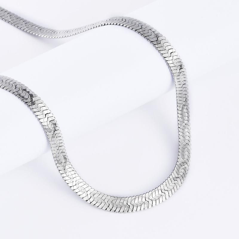 Wholesale Fashion Jewelry Necklace Herringbone Embossed Chain Anklet Bracelet
