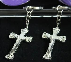 Siliver Jesus in 5.3X3cm Cross with Keychain (MX095)