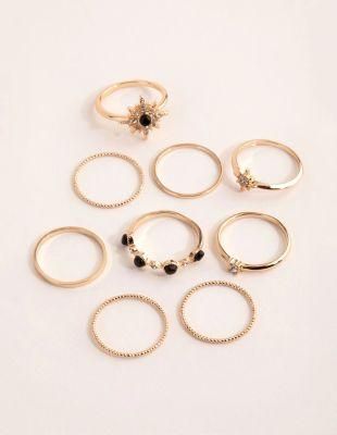18K Gold Plated Celestial Star Ring Pack for Girls and Women