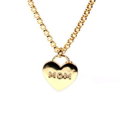 Women Jewelry Custom Mother Gold Heart Pendant Mother&prime; S Day Mom Necklace