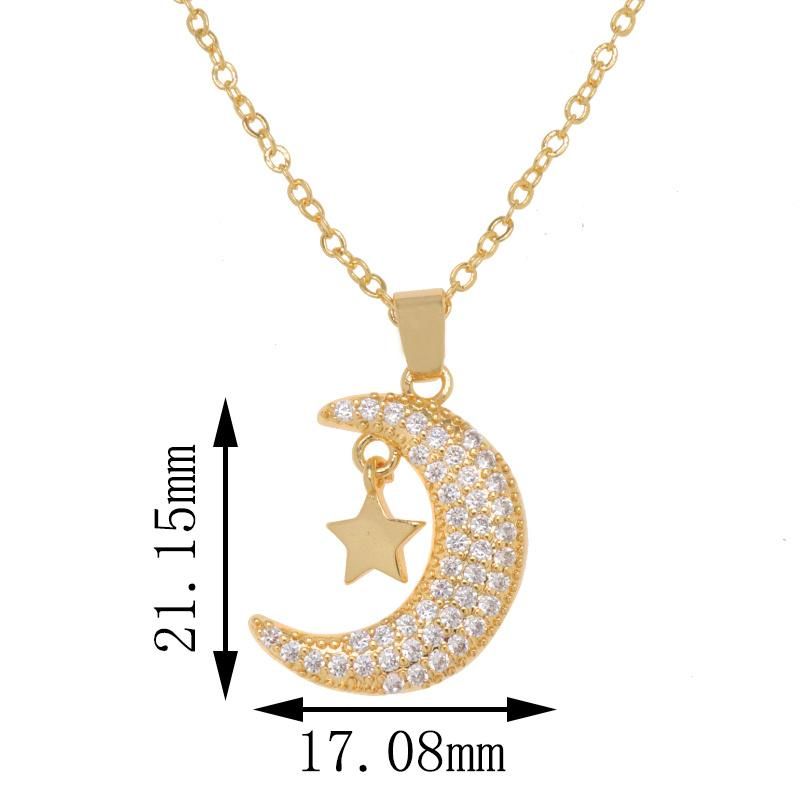 New Design Women′s Necklace Zircon Gold Plated Necklace