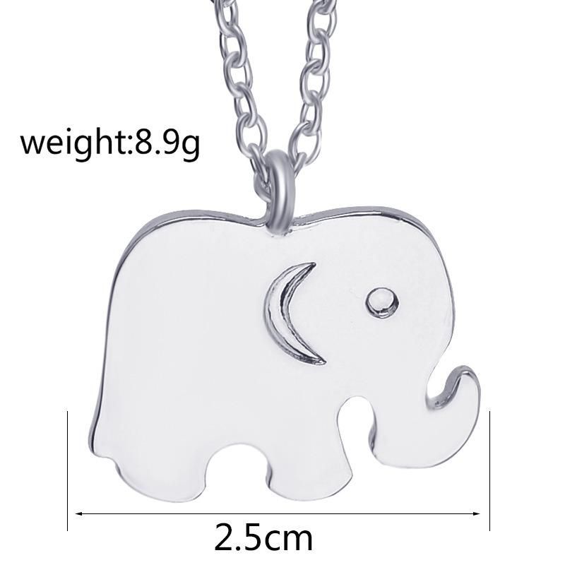 Plain Metal Custom Gold Plated Elephant Necklace