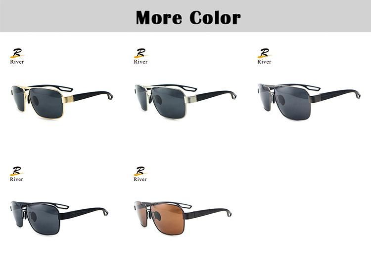 Metallic Feel Double Beam Design Stock Polarized Men Sunglasses