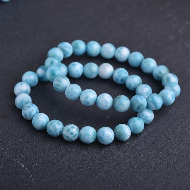 Dominican Natural Larimar Beads Bracelet