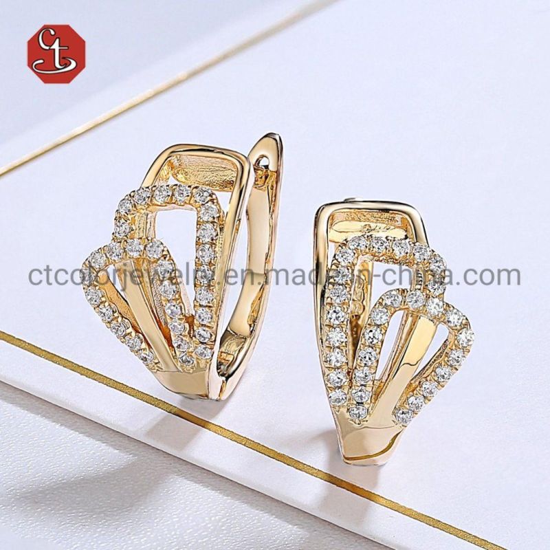 Fashion Jewelry 925 Sterling Silver Gold Plated/Rose Plated/White Plated CZ Women Earrings