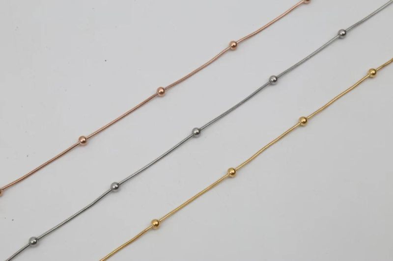 Stainless Steel Round Snake Chain with Ball for Fashion Jewelry