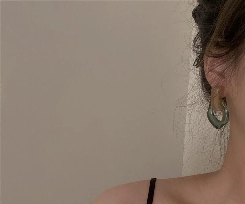 Fashion Jewelry Vintage Transparent Chain Shape Stud Earrings