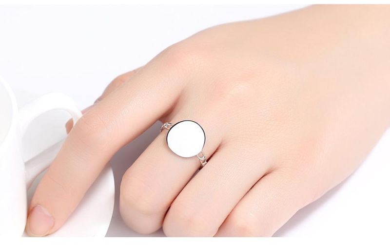 Online Hot Customized Fashion 925 Sterling Silver Big Round Rings